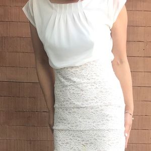 White/Nude Mini Dress Size Small